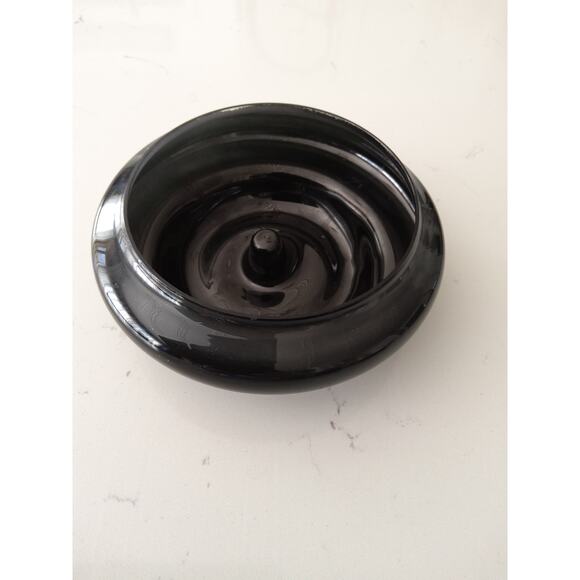 MIKASA made in Portugal glass planter,ashtray, Bowl Smokey black